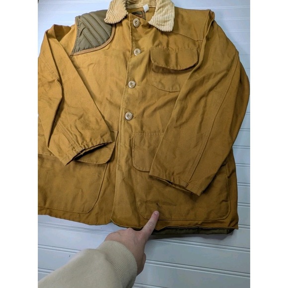Vintage 70s SafTBak Hunting Shooting Jacket Medium Brown Canvas Field Outdoors - Picture 8 of 16
